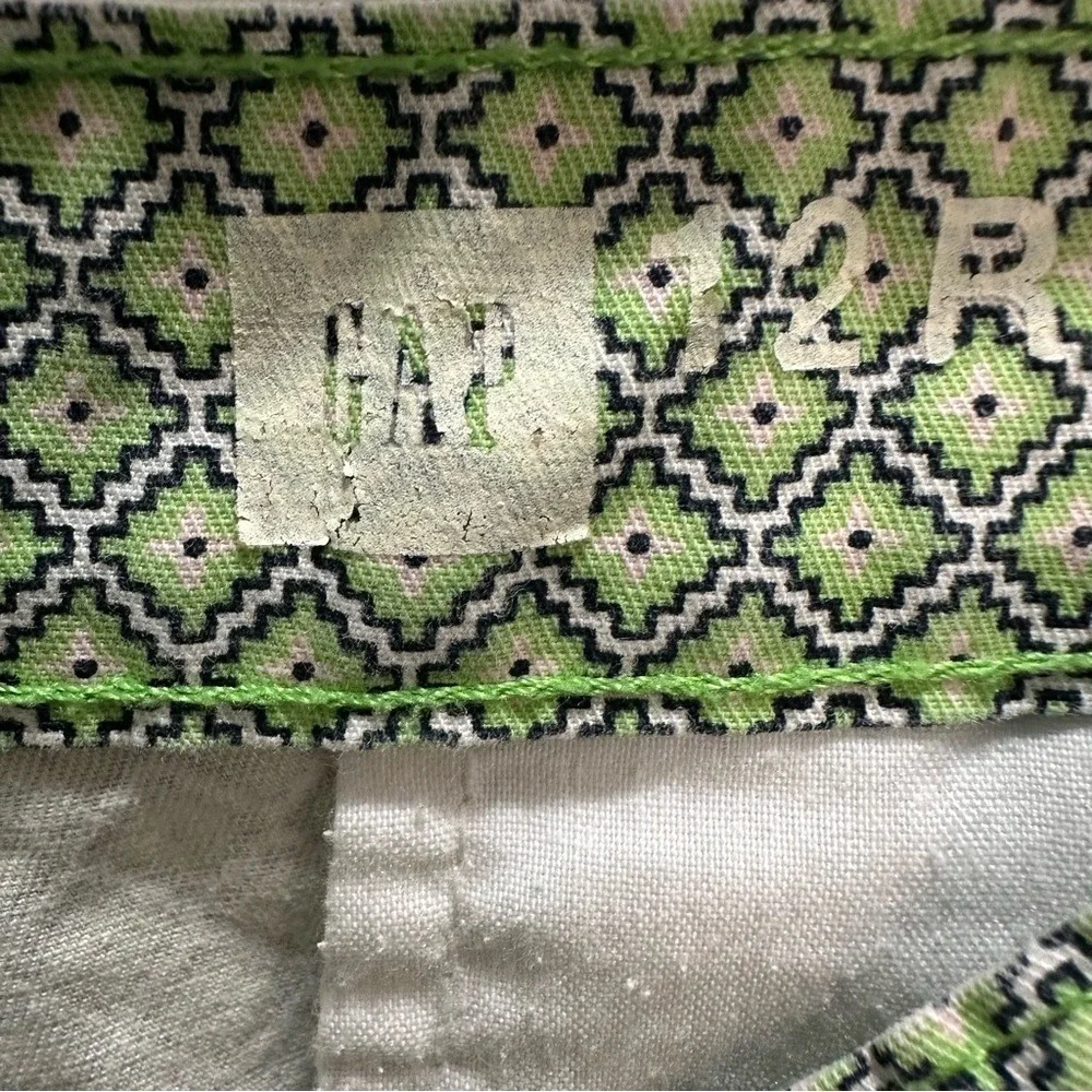 Gap Womens Green‎ Geometric Diamond Print Chino Shorts Size 12R